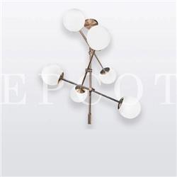 COLGANTE EPCOT BRONCE 6 LUCES CON TULIPA OPAL 15CM DIAMETRO E27