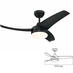 VENTILADOR 42IB NEGRO BRILLANTE 3 ASPAS PANEL LED 24W CCT 3 VELOCIDADES CONTROL REMOTO INCLUIDO