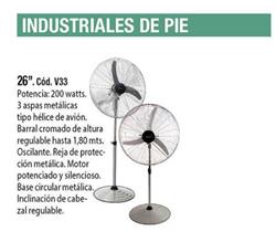 VENTILADOR PIE   26' 3 VELOCIDADES OSCILANTE 200W