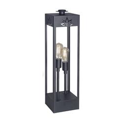 LAMPARA DE PIE FANAL ELECTRICO 2 LUCES E27 NEGRO