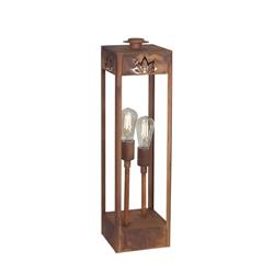 LAMPARA DE PIE FANAL ELECTRICO 2 LUCES E27 OXIDO