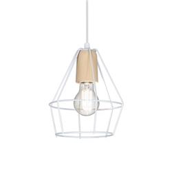 COLGANTE GEO CARDALES DIAMANTE MINI 1L E27 MADERA BLANCO