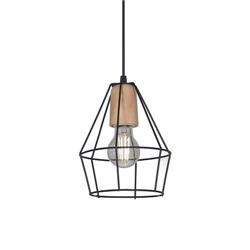 COLGANTE GEO CARDALES DIAMANTE MINI 1L E27 MADERA NEGRO