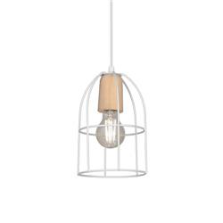 COLGANTE GEO CARDALES AVIAR MINI 1L E27 MADERA BLANCO