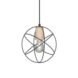 COLGANTE GEO CARDALES ESFERA MINI 1L E27 MADERA NEGRO