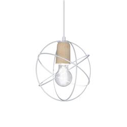 COLGANTE GEO CARDALES ESFERA MINI 1L E27 MADERA BLANCO