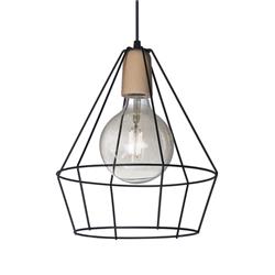 COLGANTE GEO CARDALES DIAMANTE 1L E27 MADERA NEGRO