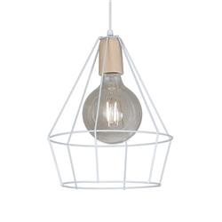 COLGANTE GEO CARDALES DIAMANTE 1L E27 MADERA BLANCO