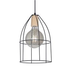 COLGANTE GEO CARDALES AVIAR 1L E27 MADERA NEGRO