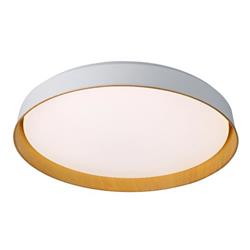 PLAFON FANY BLANCO/MADERA LED 2X32W DIMERIZABLE 2850-6000K 50CM DIAMETRO X 9CM DE ALTO