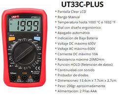 TESTER UT-33C PLUS 500V 10A CC+TEMP