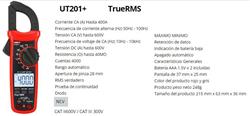PINZA UT-201PLUS 600V 4-40-400ACA TRMS-DIODO-CONT