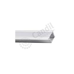 PERFIL ALUMINIO BLANCO DE EMBUTIR 2MT CON DIFUSOR POLICARBONATO (12MM ALTO X 17,4MM ANCHO)
