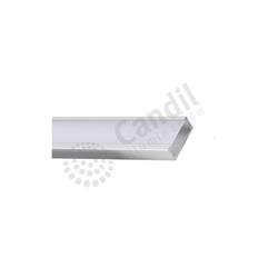 PERFIL ALUMINIO NEGRO DE APLICAR 2MT CON DIFUSOR POLICARBONATO (5,9MM ALTO X 15,5MM ANCHO)
