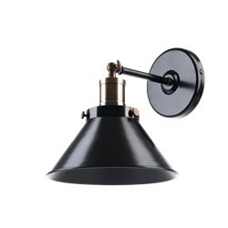 APLIQUE VINTAGE 191 NEGRO TERMINACION EN BRONCE 20CM DIAMETRO X 20CM ALTO X 25CM SALIENTE E27