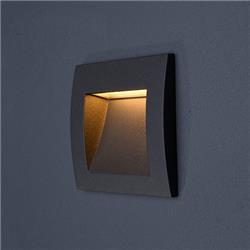 EMBUTIDO PARED FACE GRIS GRAFITO 3W 3000K 65° 89LM CRI>80 IP65