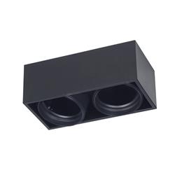 PLAFON BERDY 2 AR111 NEGRO ALUMINIO 30 X 15 X 9CM