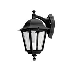 FAROL SIENA II NEGRO CON SOPORTE SUPERIOR E27 IP43