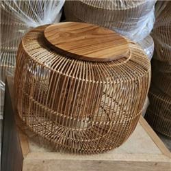 COLGANTE KN49S RATTAN LAMP 40CM BASE DE MADERA E27