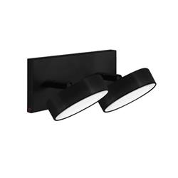 APLIQUE EGOS SUSTENTABLE NEGRO 2 LUCES LED 12W CALIDO