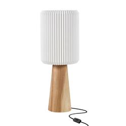 LAMPARA DE MESA RENU TALL POLIMERO CON PIE EN MADERA 1 LUZ E27