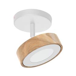 PLAFON EGOS LED 6W TERMINACION BLANCO MADERA TORNEADA