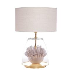 LAMPARA DE MESA ACM CORAL EN VIDRIO BLANCA E27