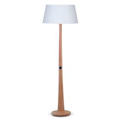 LAMPARA DE PIE MADERA LENGA MATE 162CM E27 PANTALLA ARPILLERA BLANCA