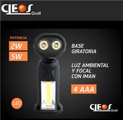 LINTERNA (COB) MULTI GIRATORIA+IMAN 4AAA