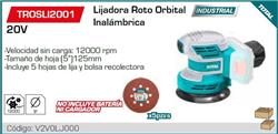 LIJADORA INALAMBRICA ROTO ORBITAL 20V TROSLI2001