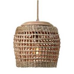 COLGANTE LAMPCBAR-84056B RATTAN Y MADERA CHICA E27