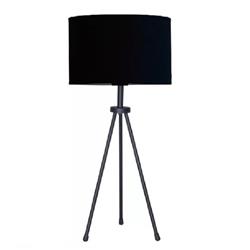 LAMPARA DE MESA TAFI NEGRO CON PANTALLA NEGRA E27