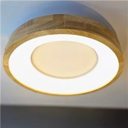 PLAFON MANANTIALES MADERA ROBLE BLANCO LED 36W CALIDO 45CM DIAMETRO