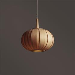 COLGANTE MANDARINA MADERA GUATAMBU 40CM DIAMETRO 1 LUZ E27