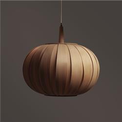 COLGANTE MANDARINA MADERA GUATAMBU 56CM DIAMETRO 2 LUCES E27