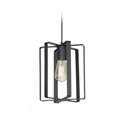 COLGANTE ESQUEL CILINDRO DE FLEJES 1 LUZ E27 NEGRO