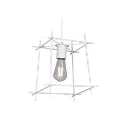 COLGANTE RIGLOS CUADRADO 1LUZ E27 BLANCO