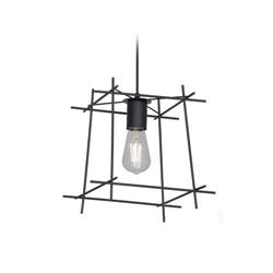COLGANTE RIGLOS CUADRADO 1LUZ E27 NEGRO 