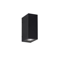 APLIQUE BIDIRECCIONAL RECTANGULAR HIERRO NEGRO 2 LUCES GU10