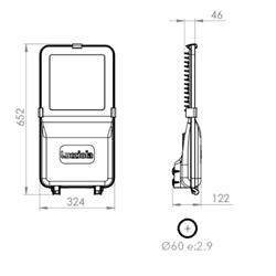 CABEZAL YOLO STREET II ALUMINIO 100W 5000K 14200LM CON DRIVER IP65