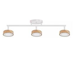 APLIQUE EGOS BLANCO Y MADERA 3 LUCES LED 6W CALIDO BARRAL 60CM