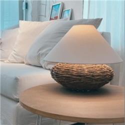 LAMPARA DE MESA HORNERO HIERRO OXIDO EN HILO PAPEL KRAFY E27