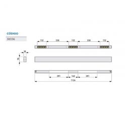 COLGANTE MINI CHANNEL NEGRO 3000K 1126MM+3 MODULOS EGRAND 5 OPTICAS 12W C/U + LUZ INDIRECTA 24W C/U