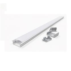 PERFIL P01 ALUMINIO EMBUTIR 1MT DIFUSOR OPAL (EMPOTRABLE, SUPERPUESTO o 45°)