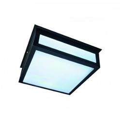 PLAFON PRISMA 18 NEGRO CON DIFUSOR ACRILICO OPAL LED CALIDO IP40