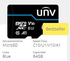 ALMACENAMIENTO MICROSD CAPACI.64GB CLASE C10U10V10A1