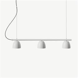 COLGANTE TEO LINEAL 3 LUCES BLANCO MATE E27 BARRAL 90CM LARGO