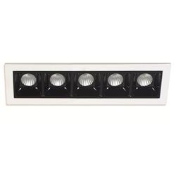 EMBUTIDO GYON PLUS 5 LUCES BLANCO OPTICA NEGRA 45º 10W 3000K 800LM 