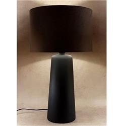 LAMPARA DE MESA ROMA CERAMICA NEGRA CON PANTALLA D