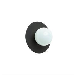 APLIQUE PEPA BASE NEGRA CON GLOBO OPAL DE 10CM DIAMETRO